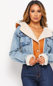 DENIM SUEDE JACKET