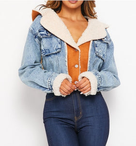 DENIM SUEDE JACKET