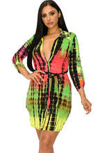 Load image into Gallery viewer, GREEN TIE DYE DRESS
